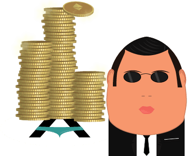 Man with money illustration